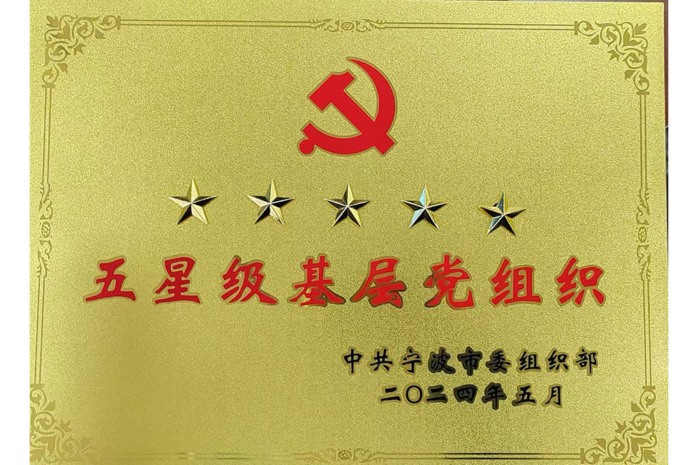 五星级基层党组织荣誉(中共宁波市委组织部)